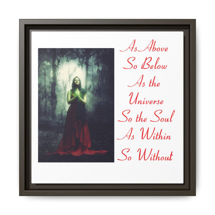 Framed Matte Canvas Art — "As Above So Below" Gothic Mystic Wall Print