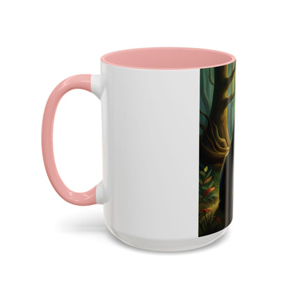 Mystical Fairy & Cat Mug – Enchanted Forest Design, 15oz Accent