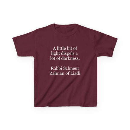 Kids T-Shirt — "A little bit of light dispels a lot of darkness" Inspirational Quote Tee