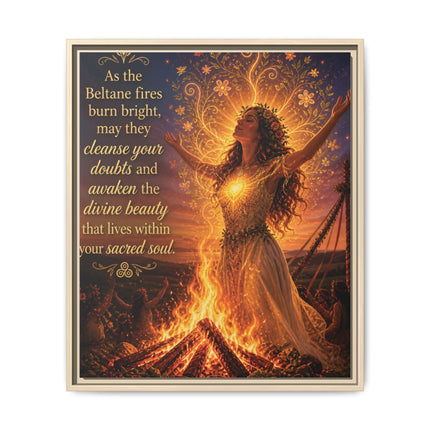 Beltane Fire Framed Canvas Print — Inspirational Pagan Wall Art