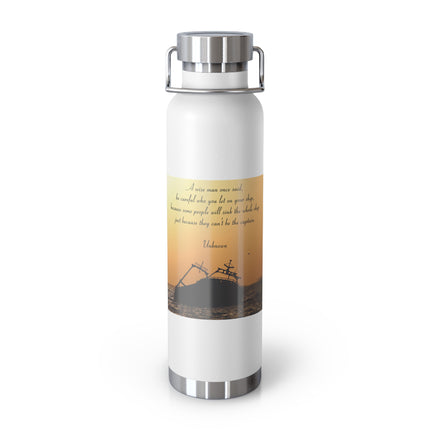 Inspirational Copper Vacuum Insulated Bottle | 22oz Travel Mug for Adventure Lovers