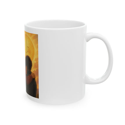 Ceramic Mug – 'Sometimes All You Need Is A Hug' Illustrated Comfort Coffee Cup