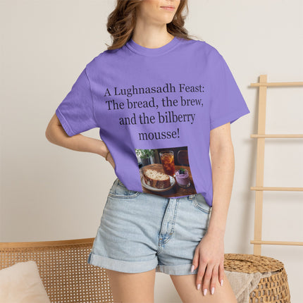 Lughnasadh Feast T-Shirt – “The bread, the brew, and the bilberry mousse!”
