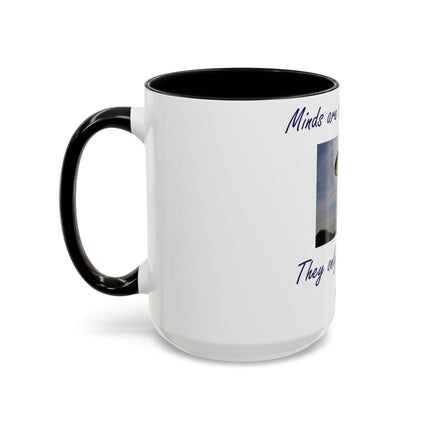 Parachute Quote Accent Mug – 15oz Ceramic Cup for Open Minds