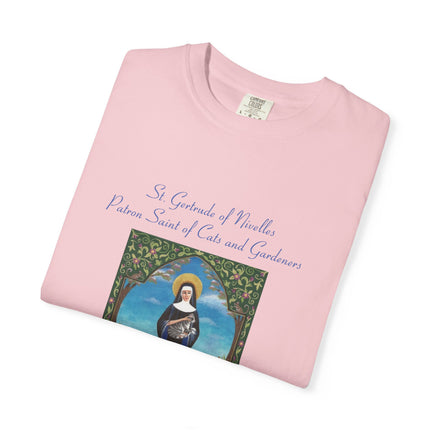 Unisex Crazy Cat Lady T-Shirt - Saint Gertrude of Nivelles Design