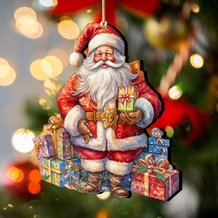 The Joy of Giving Wooden Ornaments by G. Debrekht Christmas Santa Snowman Decor - 8611081-2