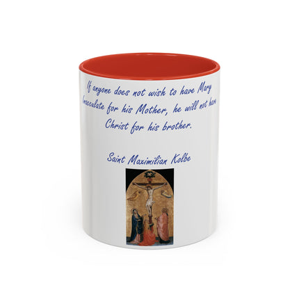 Saint Kolbe Quote Mug – 11oz Accent Ceramic Cup for Marian Devotion