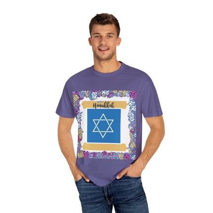 Happy Hanukkah Tee – Unisex Garment-Dyed Shirt for the Festival of Lights