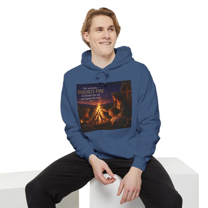 Campfire Night Hoodie — "We Welcome Brigid’s Fire" Celtic Bonfire Hoodie