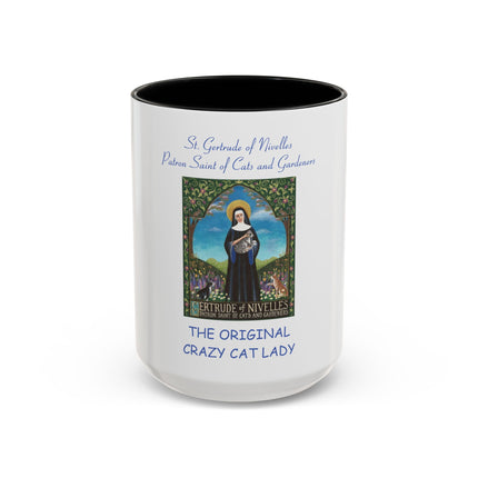 Saint Gertrude ‘Original Crazy Cat Lady’ Accent Coffee Mug