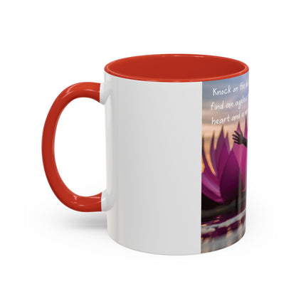 Ageless Hippie Soul Mug | 11oz Accent Cup with Lotus & Uplifting Quote
