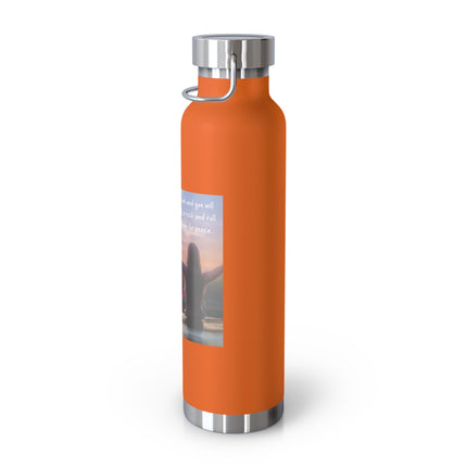 Ageless Hippie Soul Bottle | 22oz Copper Flask with Lotus & Quote