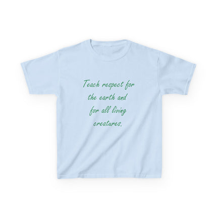 Kids Eco-Friendly Cotton Tee - 'Teach Respect for the Earth'