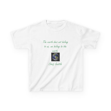 Kids Tee – “We Belong to the Earth” Quote – Eco-Friendly