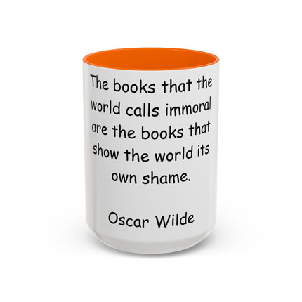 Oscar Wilde Accent Mug – “Books & Shame” Quote – 15oz Ceramic