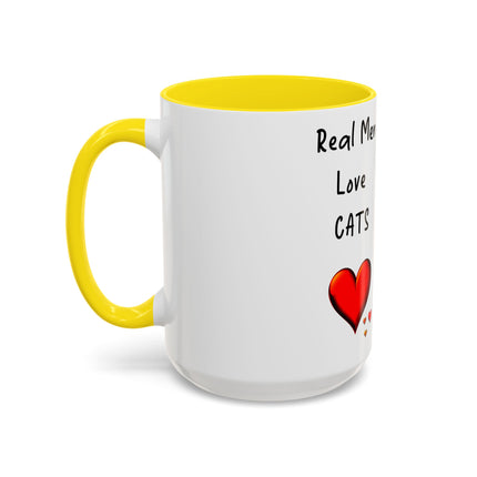 Real Men Love Cats Accent Mug – 15oz Ceramic Gift