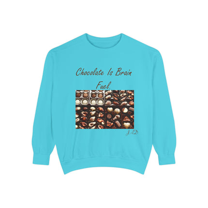 Chocolate Is Brain Fuel Unisex Sweatshirt - Cozy & Fun Gift for Chocolate Lovers