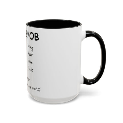 BYOB Accent Mug – “Bring Your Own Book” – 15oz Ceramic for Book Lovers