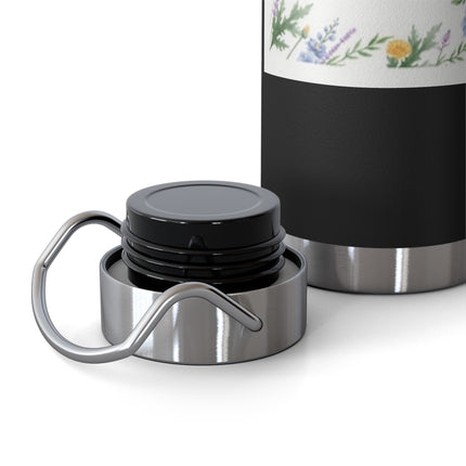 22oz Insulated Bottle — Oscar Wilde Floral Quote "A flower blossoms for its own joy"