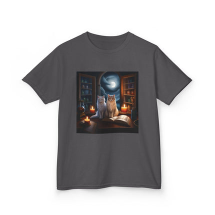 Mystical Cats Kids Tee – Heavy Cotton – Whimsical Animal Design