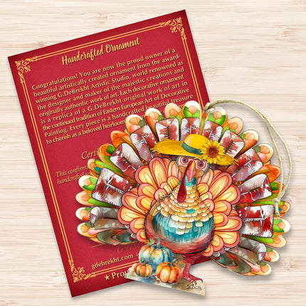 Thanksgiving Turkey Wooden Ornaments by G. DeBrekht Thanksgiving Decor - 8611055-1