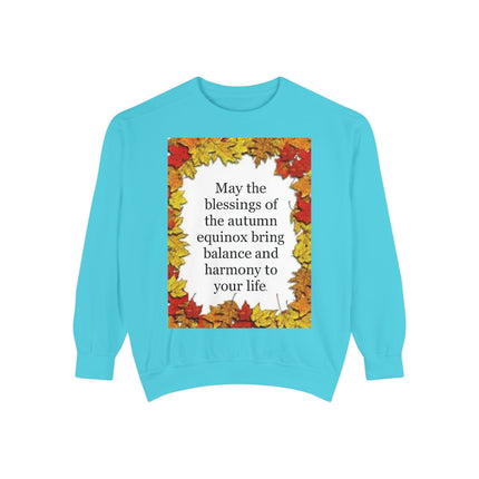 Autumn Equinox Blessings Sweatshirt – Fall Leaves Harmony Crewneck