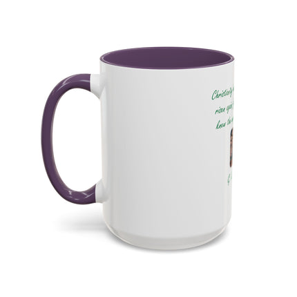 Christian Quote Coffee Mug — G. K. Chesterton 'Christianity Has Died Many Times' Accent Mug (11/15oz)