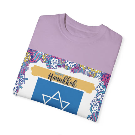 Happy Hanukkah Tee – Unisex Garment-Dyed Shirt for the Festival of Lights
