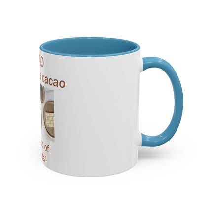 Cacao Accent Mug – "Food of the Gods", 11oz Ceramic
