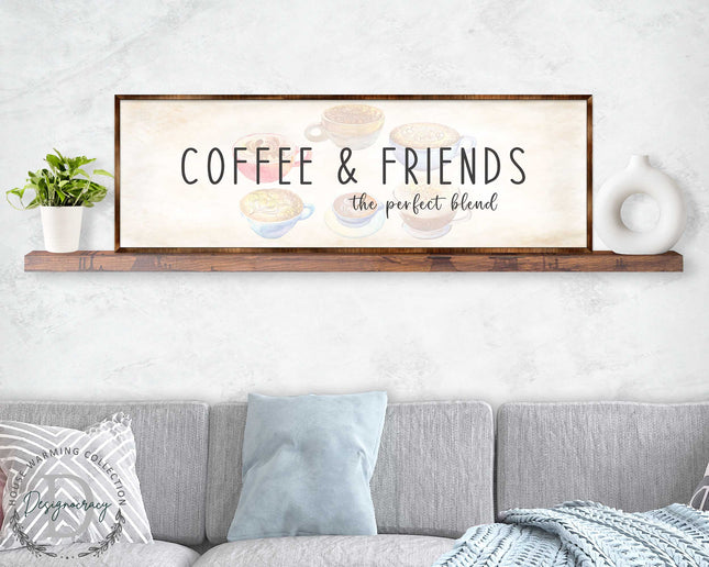 Coffee & Friends the Perfect Blend - Wooden Coffee shop decor - Farmhouse decor - Wooden Wall art - Kitchen decor - Farmhouse kitchen - Coffee nook - 310314-0