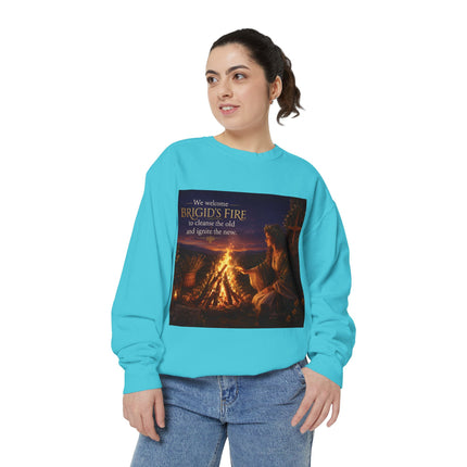 Brigid's Fire Sweatshirt — Celtic Pagan Imbolc Winter Ritual Crewneck