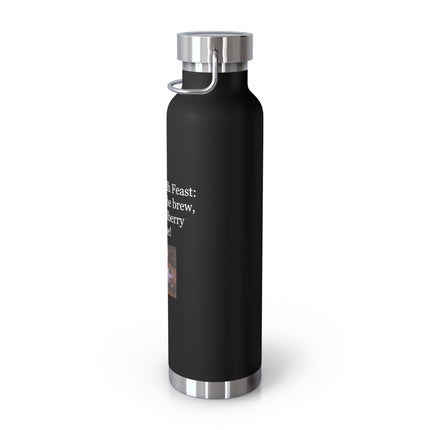 22oz Copper Vacuum Bottle – 'A Lughnasadh Feast' Bread, Brew & Bilberry Mousse Design