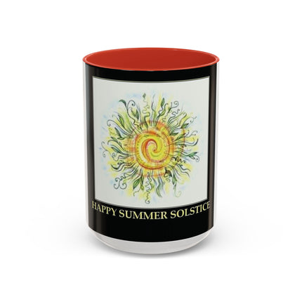 Summer Solstice Mug – 15oz Accent Ceramic Cup with Sunshine Art