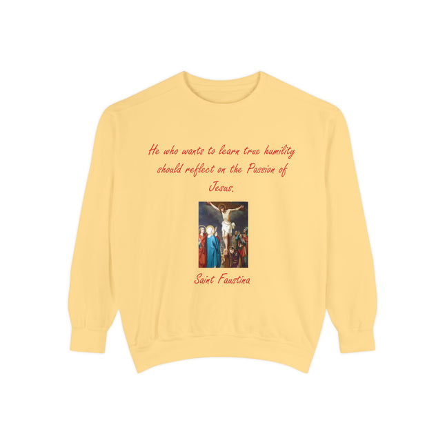 Saint Faustina Sweatshirt – Humility Quote – Unisex Crew