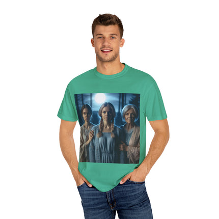 Mystical Sisterhood Tee – Garment-Dyed Shirt of Triple Goddess