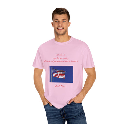 Mark Twain Quote Tee – Patriotic Unisex Flag Shirt in Soft Cotton
