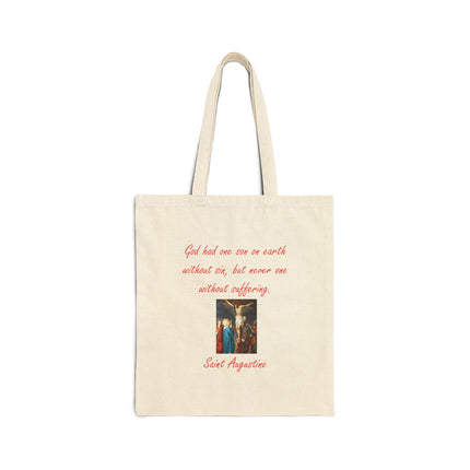 Canvas Tote Bag — Saint Augustine Quote & Religious Art Eco Shopper