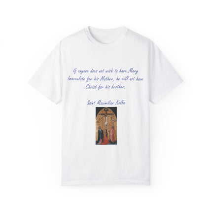 Saint Kolbe Marian Tee – Unisex Garment-Dyed Shirt on Faith & Family