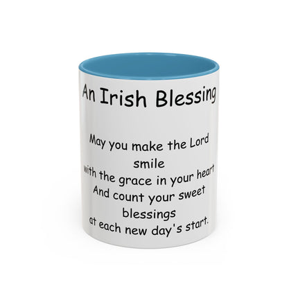 Irish Blessing Accent Mug | 11oz Ceramic Cup for Daily Motivation