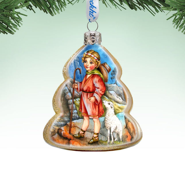 Shepherd Boy Mercury Glass Ornament by G. DeBrekht - Nativity Holiday Decor - 773034-0