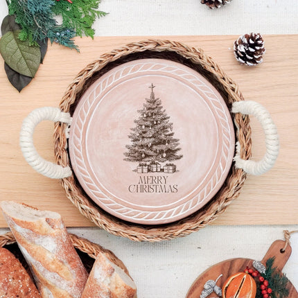 Bread Warmer & Basket - Christmas Tree Round-2