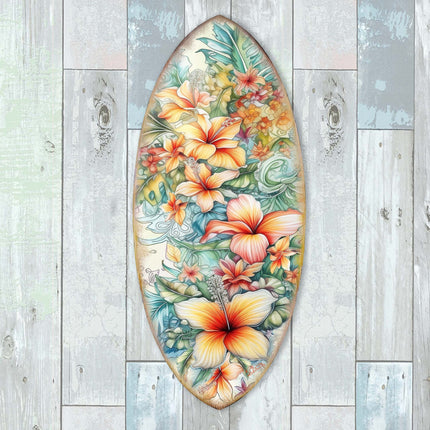 Bloom Harmony Surfboard Coastal Wall Art by G. DeBrekht - Coastal Holiday Decor - 8490132HS-2