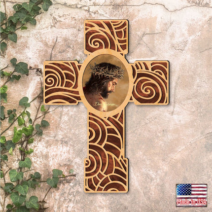 Jesus Modern Wooden Cross by D. Gelsinger - Inspirational Icon Decor - 88280-DG-3