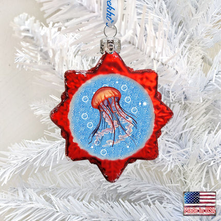 Jellyfish Mercury Glass Ornament by G. DeBrekht - Coastal Holiday Decor - 777378-1