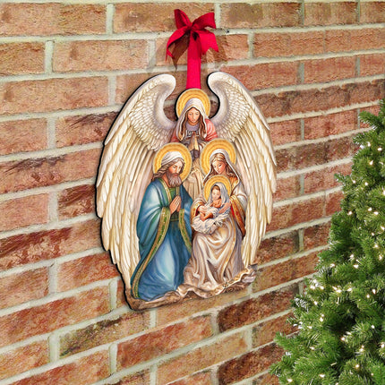 Nativity with Angel Holiday Door Decor  by G. Debrekht - Christmas Decor - 8611056H-2
