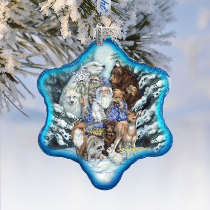 Gather in Peace Father Winter Glass Ornament by J. Bergsma - Christmas Decor - 754-968-JB-1
