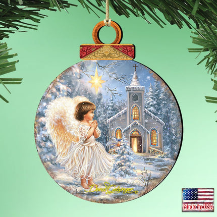 Angel at the Chapel Wooden Ornaments by Gelsinger - Nativity Holiday Decor - 8021121-1606-1