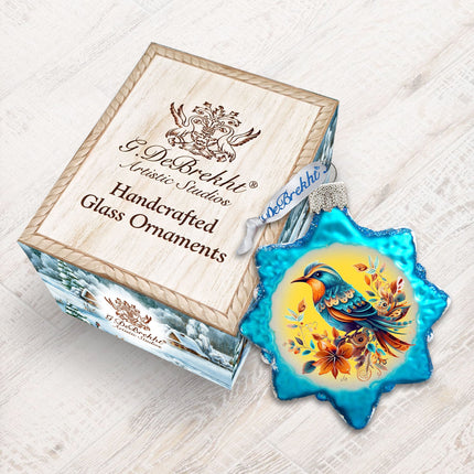 Blue Sparrow Mercury Glass Ornaments by G. Debrekht - Wildlife Holiday Decor - 776007-3
