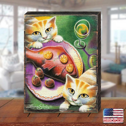 Chardonnay Wooden Wall Art by Laura Seeley - Pets Dog and Cats Decor - 8512111B-1