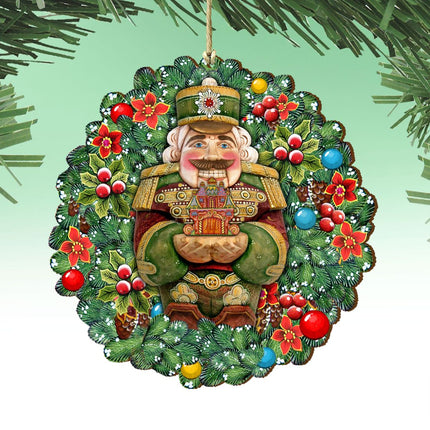 Nutcracker's Wreath Gift Wooden Ornaments by G. DeBrekht - Christmas Decor - 8185321-0